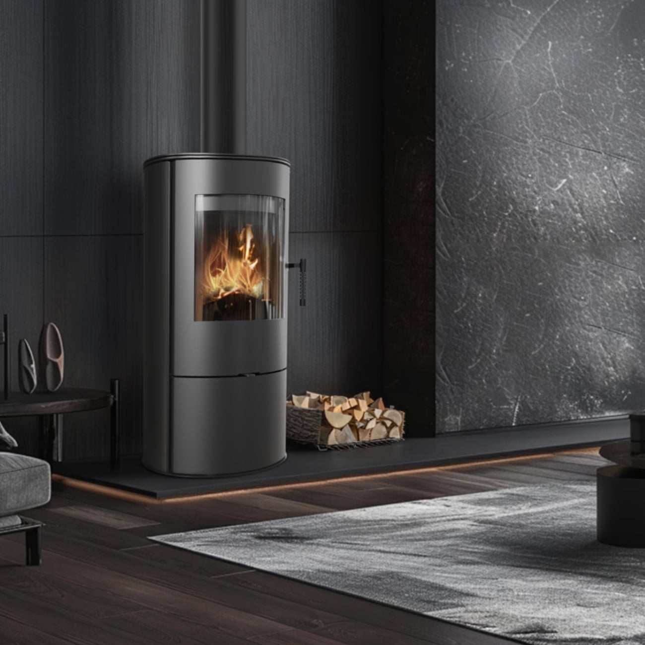Gemütlicher Holzofen mit Belüftungssystem – Effizient, Modern, Wärmend für Ihr Zuhause