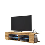 Lade das Bild in den Galerie-Viewer, Elegantes TV-Lowboard Legno mit LED-Beleuchtung, Eichenoptik, Modernem Design & Stauraum