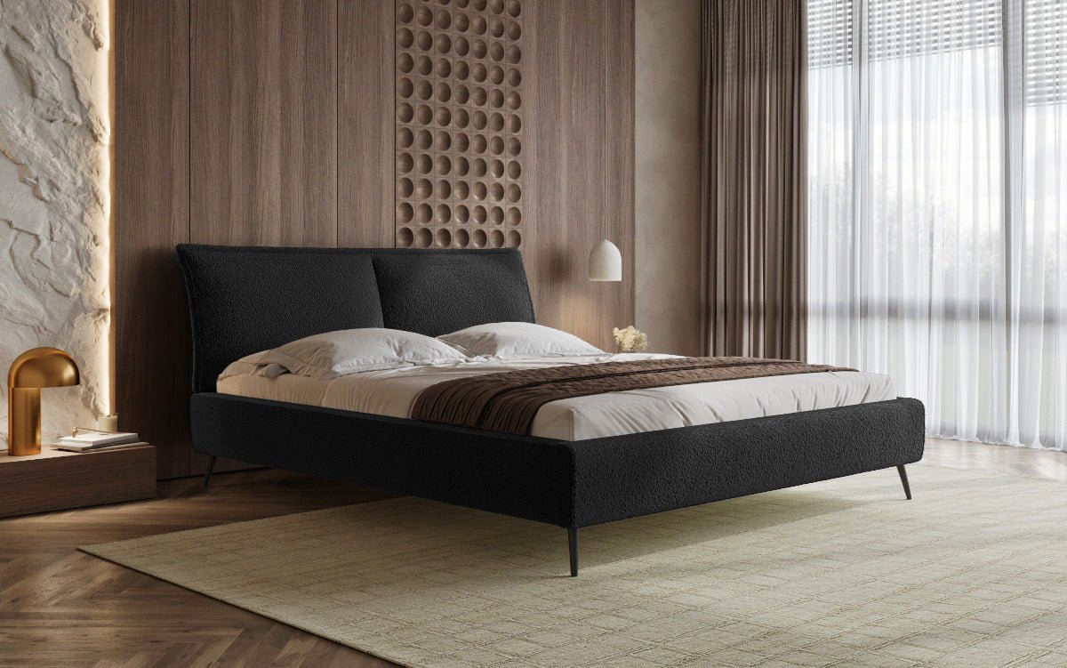 Zoe Bouclé Designer Polsterbett mit Stauraum und luxuriösem Samtbezug