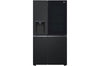 LG InstaView® Side-by-Side Kühlschrank: Klopfen-Anzeige, 635L, Eis- & Wasser-Spender, Matt Schwarz