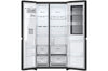 LG InstaView® Side-by-Side Kühlschrank: Klopfen-Anzeige, 635L, Eis- & Wasser-Spender, Matt Schwarz