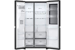 Lade das Bild in den Galerie-Viewer, LG InstaView® Side-by-Side Kühlschrank: Klopfen-Anzeige, 635L, Eis- &amp; Wasser-Spender, Matt Schwarz
