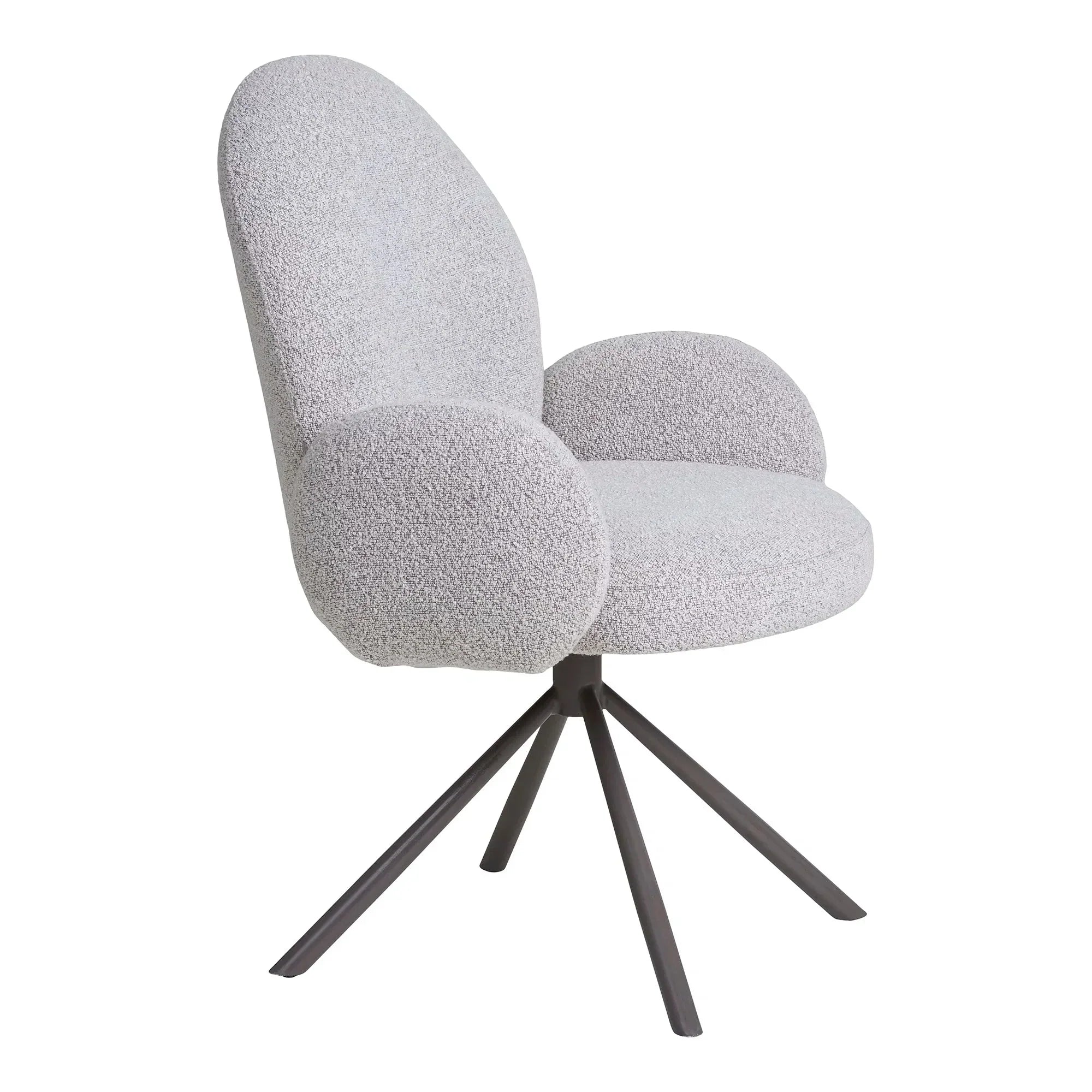 Luxuriöser Designer Stuhl Salerno: Bouclé, Drehfunktion, Komfortabel für Esszimmer & Büro