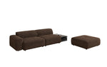 Lade das Bild in den Galerie-Viewer, Designer Sofa Calm 3-Sitzer: Modernes Bouclé-Sofa mit Hocker und Beistelltisch
