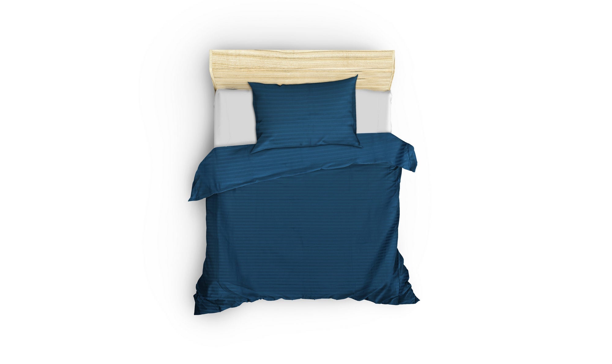 Elegantes Blau Gestreiftes Satin Bettwäsche Set – Luxuriös, Weich, Glänzend, Komfortabel
