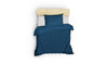 Premium Satin Bettwäsche Set Blau Gestreift – Glänzend, Weich, Erholsamer Schlaf