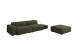 Lade das Bild in den Galerie-Viewer, Designer Sofa Calm 3-Sitzer: Modernes Bouclé-Sofa mit Hocker und Beistelltisch
