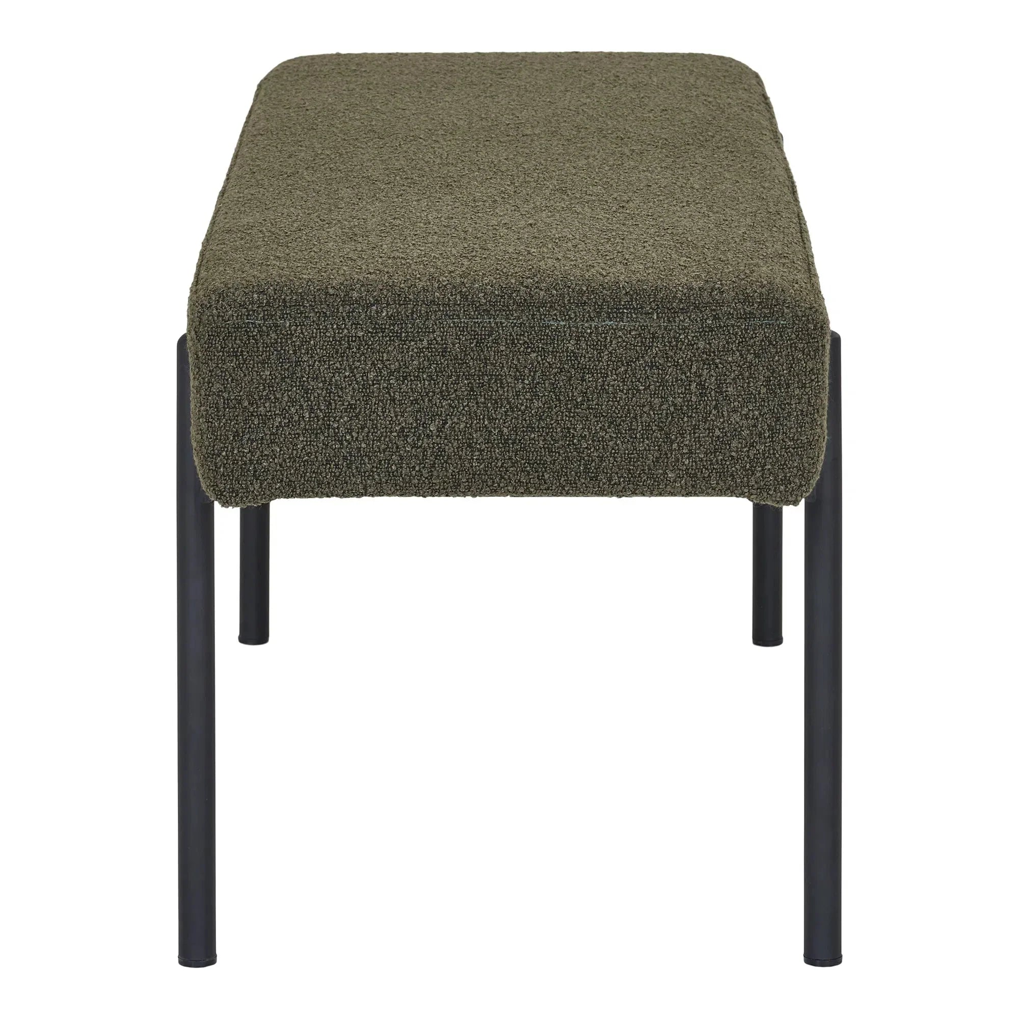 Elegante Lenny Bouclé Sitzbank mit robusten Metallbeinen für stilvolle Wohnräume