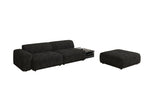 Lade das Bild in den Galerie-Viewer, Designer Sofa Calm 3-Sitzer: Modernes Bouclé-Sofa mit Hocker und Beistelltisch
