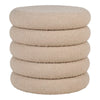 Lorea Luxuriöser Bouclé Beistellhocker Beige: Stilvoller Polsterhocker für Wohnzimmer