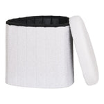 Lade das Bild in den Galerie-Viewer, Eleganter Lumino Bouclé Beistellhocker: Weiß, Praktischer Stauraum, Stilvolles Design
