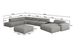 Lade das Bild in den Galerie-Viewer, Luxuriöse Calm Bouclé Ecksofa Wohnlandschaft – Modulare Design Couch mit Hocker
