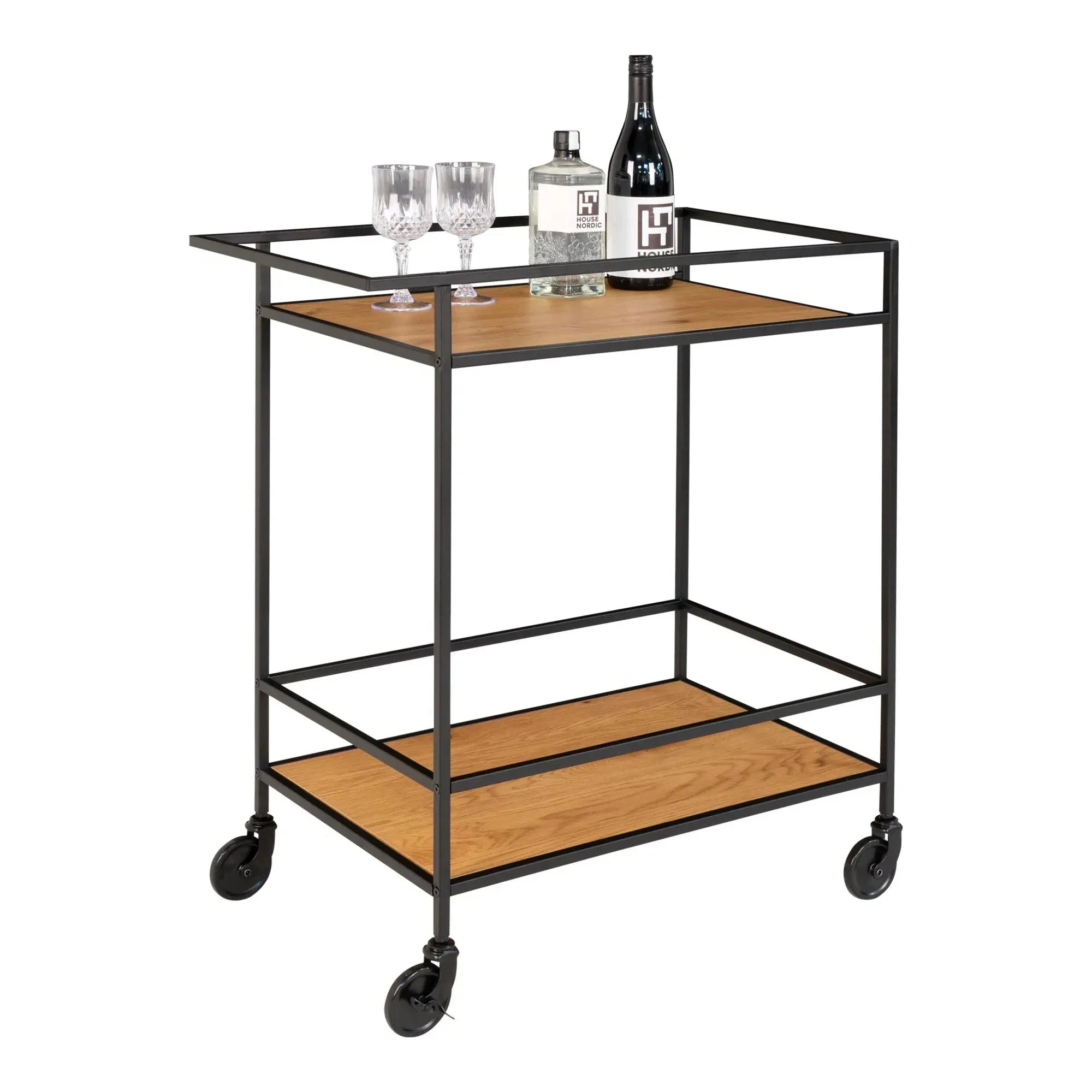 Eleganter Quarto Servierwagen Metallgestell: Vielseitiger Rollwagen für Küche & Bar