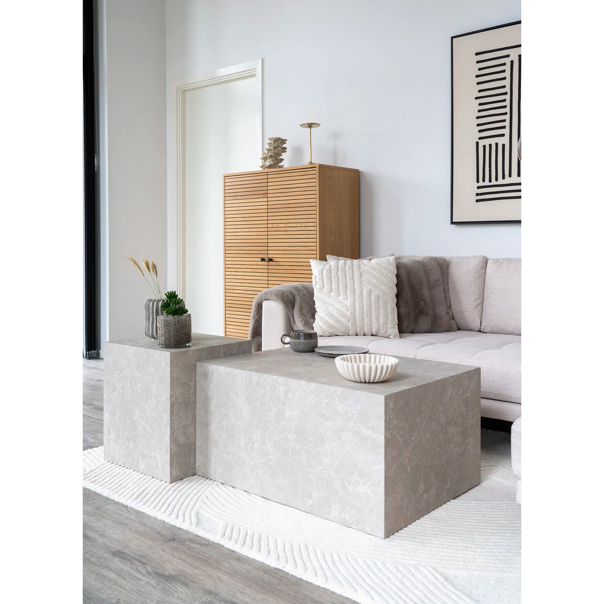Eleganter Designer Couchtisch Paris: Stilvolle Marmor-Optik für Ihr Wohnzimmer