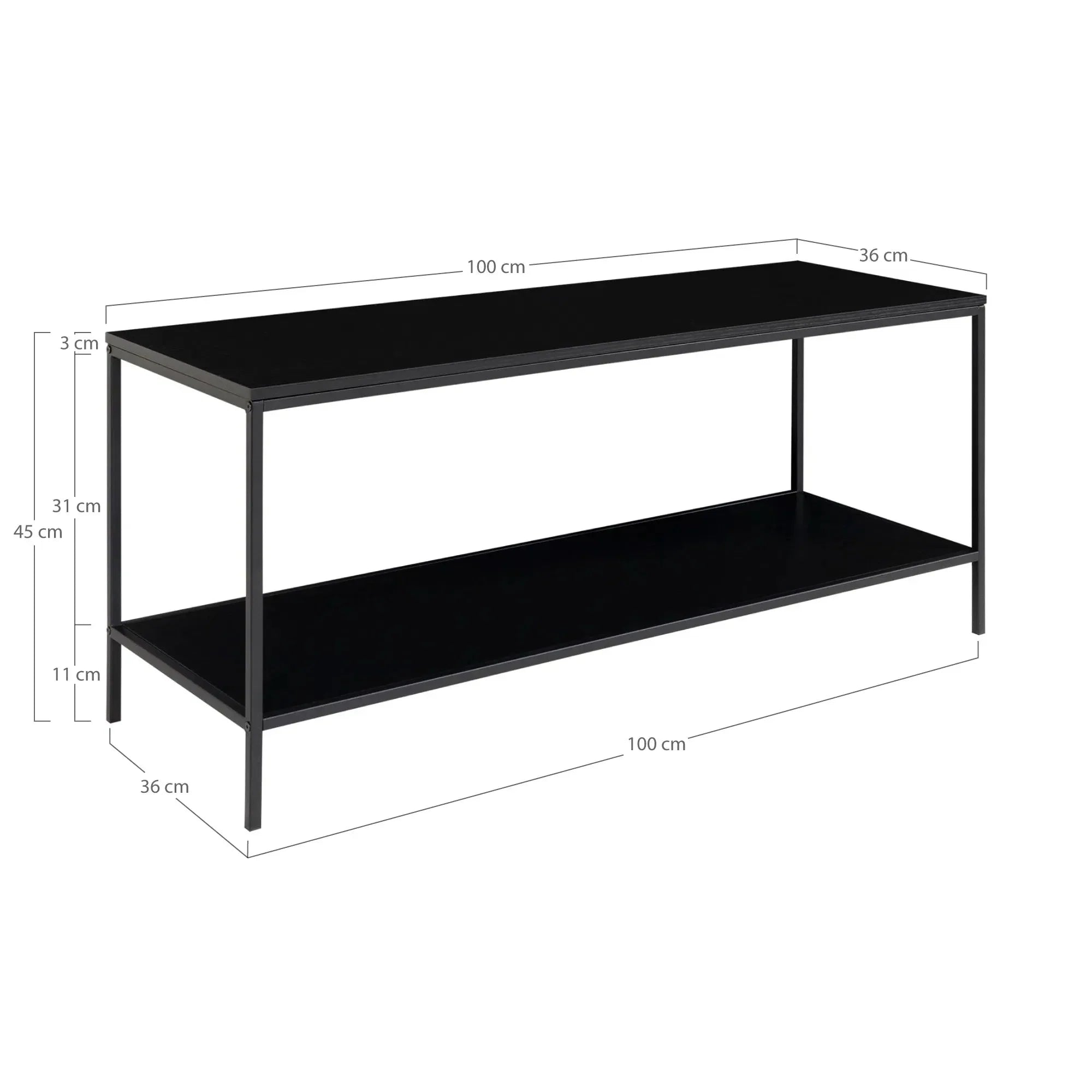 Elegantes Designer Lowboard Quarto mit stabilem Metallgestell für modernes Wohnzimmer