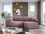Lade das Bild in den Galerie-Viewer, Luxuriöses Velanova Cord Ecksofa mit Schlaffunktion und praktischem Stauraum
