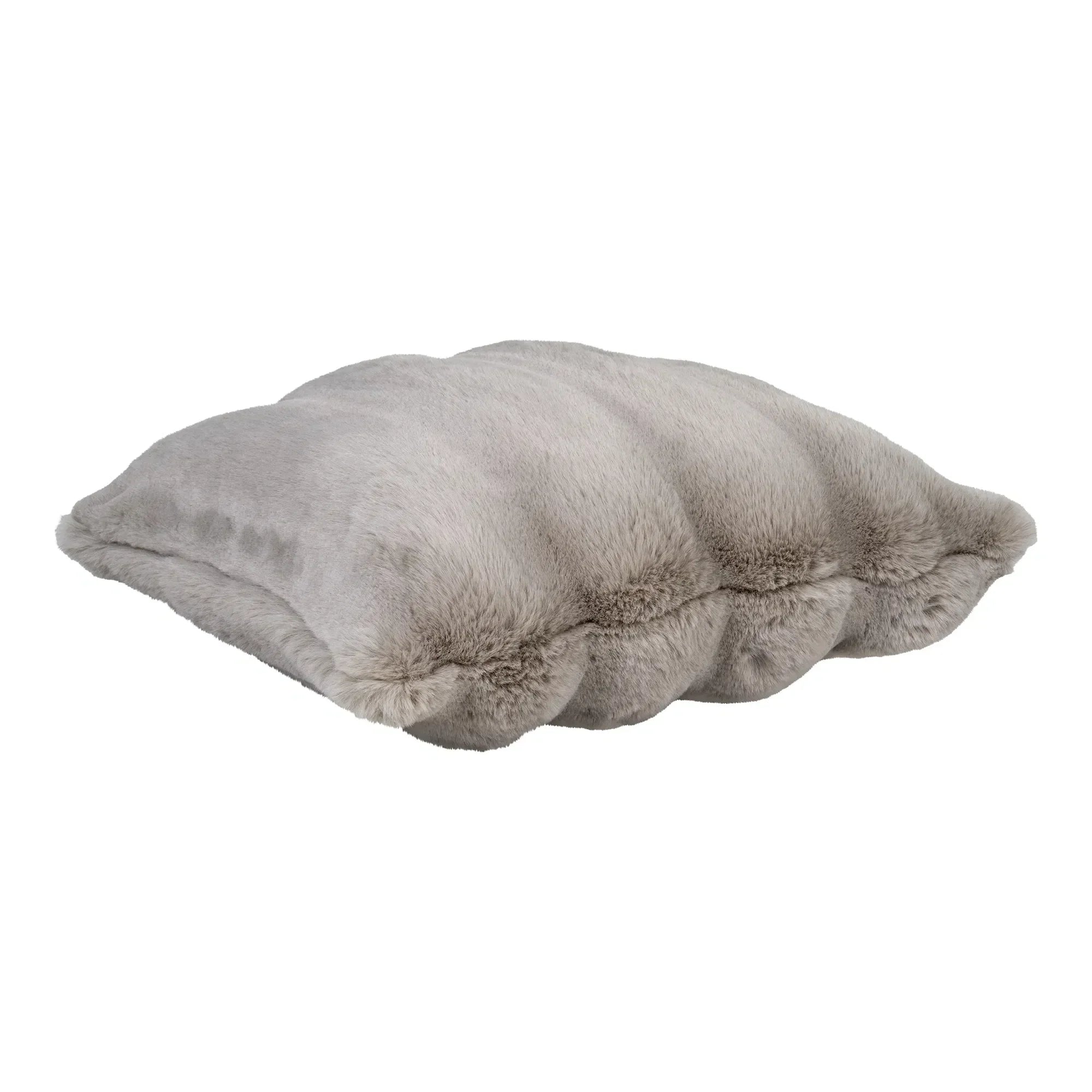 Luxuriöses Kuschelkissen Tao Grau: Weiches Kunstfell, 45x45 cm, Perfekt für Gemütlichkeit