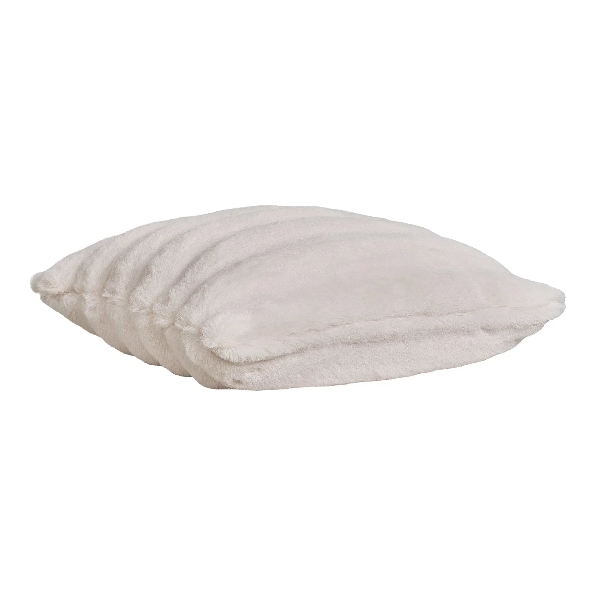 Luxuriöses Kuschelkissen Tao Kunstfell Beige 45x45 cm Gemütliches Dekokissen Flauschig