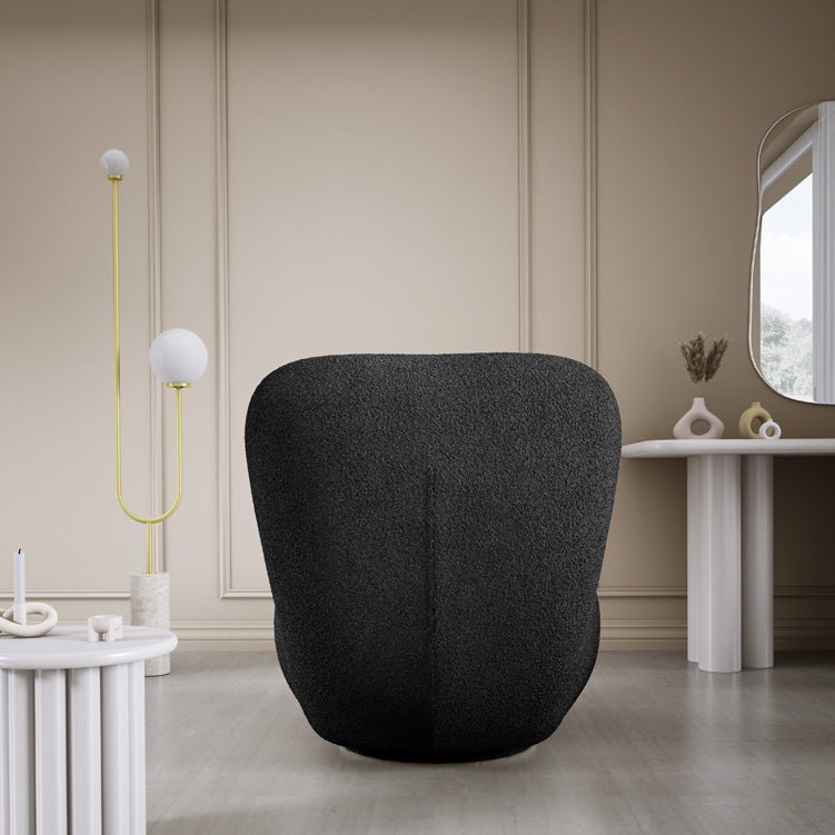 Eleganter Kyoto Designer Bouclé Sessel mit 360° Drehfunktion – Komfort trifft Stil