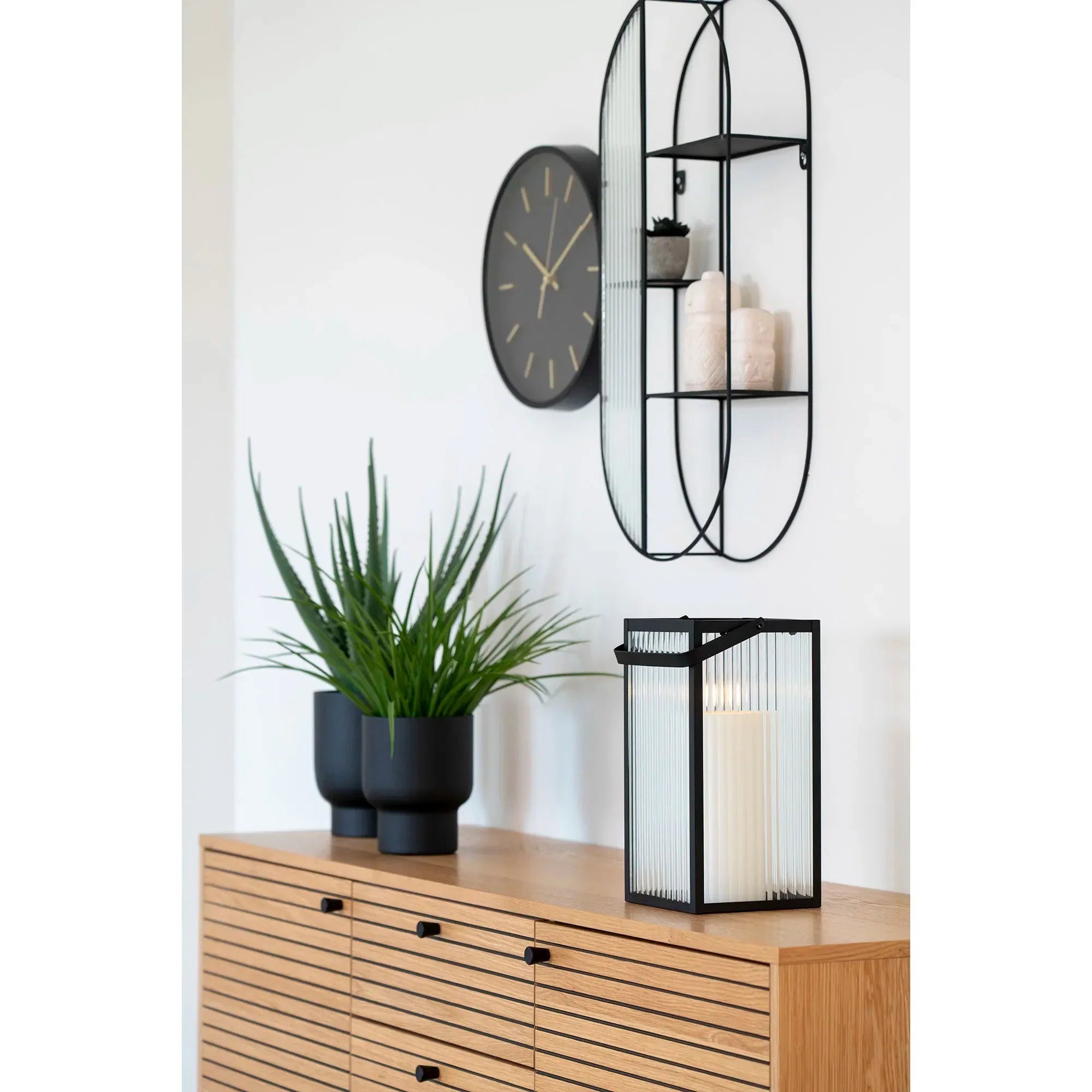 Elegante Valero Metall-Glas Laterne für Garten, Terrasse & Balkon Beleuchtung
