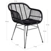 2er Set Gartenstuhl Firenze Schwarz: Eleganter, Wetterfester Stahl-Polyrattan Outdoor-Stuhl für Garten
