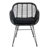2er Set Gartenstuhl Firenze Schwarz: Eleganter, Wetterfester Stahl-Polyrattan Outdoor-Stuhl für Garten