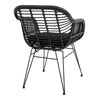 2er Set Gartenstuhl Firenze Schwarz: Eleganter, Wetterfester Stahl-Polyrattan Outdoor-Stuhl für Garten