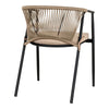 2er Set Lazaro Gartenstuhl Schwarz Beige – Moderne Outdoor-Sessel für Terrasse