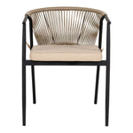 Lade das Bild in den Galerie-Viewer, 2er Set Lazaro Gartenstuhl Schwarz Beige – Moderne Outdoor-Sessel für Terrasse
