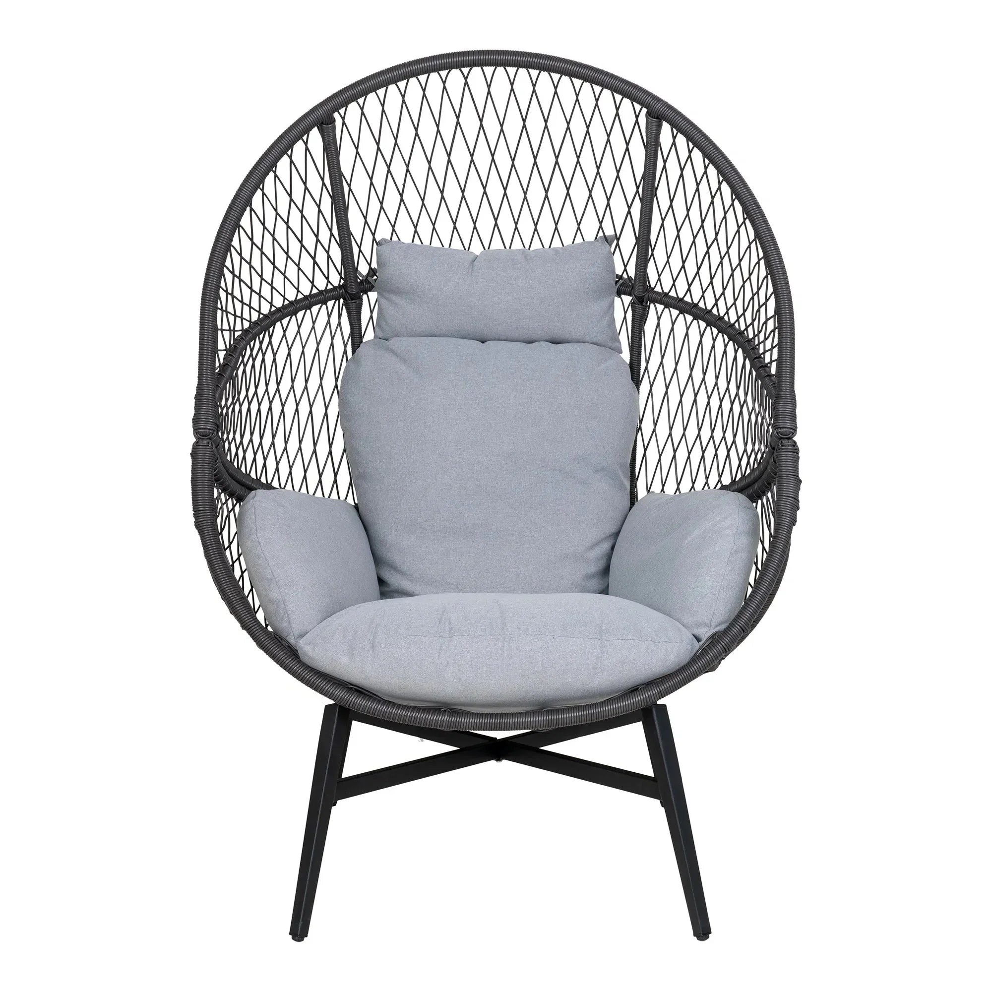 Marano Polyrattan Loungesessel mit Kissen – Outdoor Garten Sessel Wetterfest Komfortabel