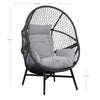 Marano Polyrattan Loungesessel mit Kissen – Outdoor Garten Sessel Wetterfest Komfortabel