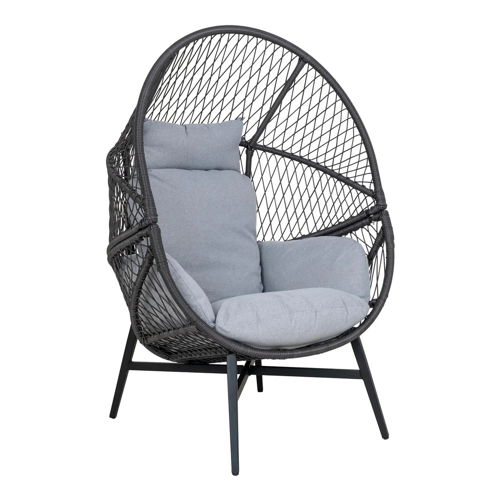 Marano Polyrattan Loungesessel mit Kissen – Outdoor Garten Sessel Wetterfest Komfortabel