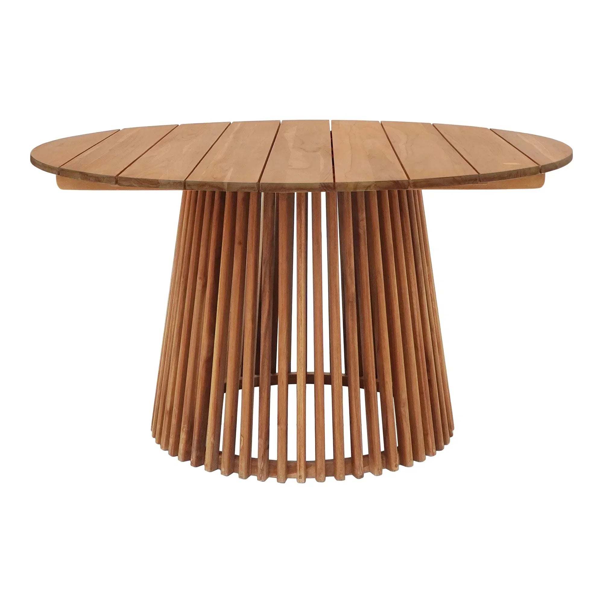 Robuster Garten Esstisch Varese aus Teakholz: Wetterfest, Rund, Ø120x75 cm