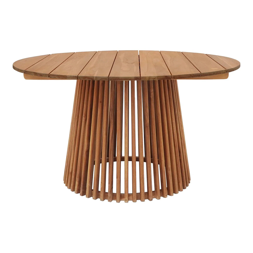 Robuster Garten Esstisch Varese aus Teakholz: Wetterfest, Rund, Ø120x75 cm