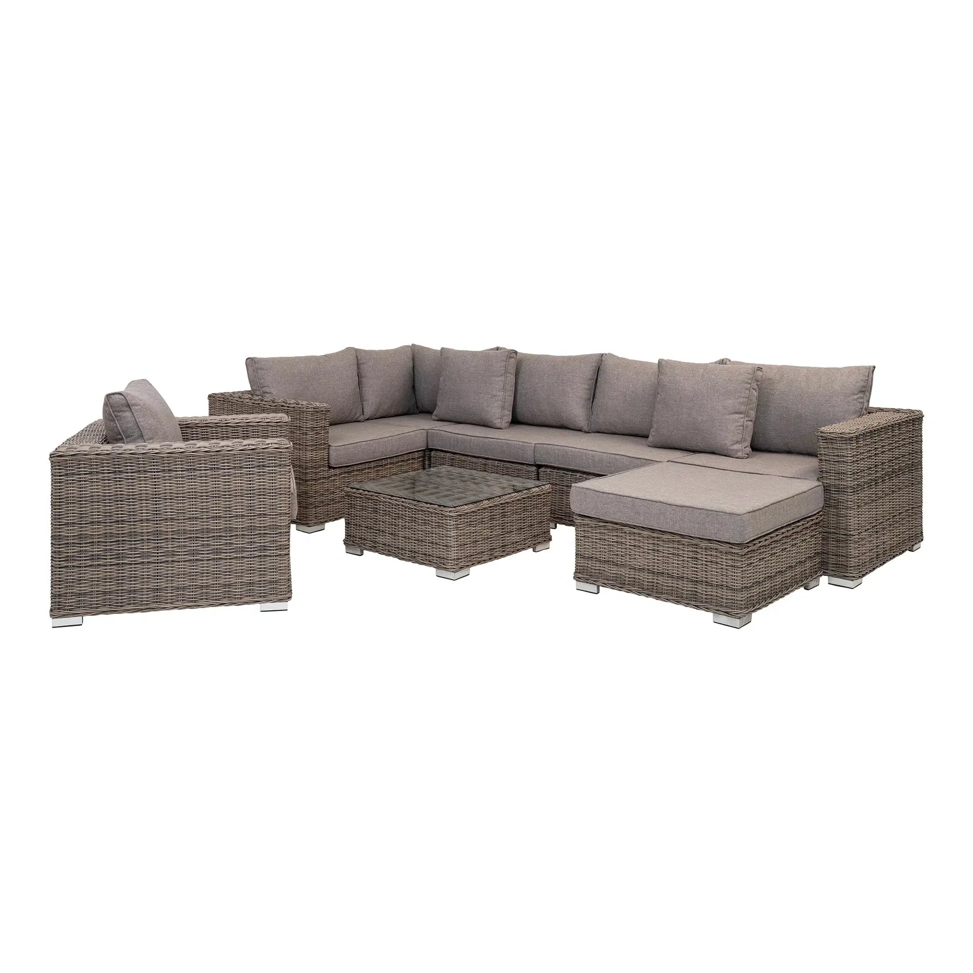 Luxuriöses Polyrattan Garten Lounge Set Palermo: Wetterfest, Elegant, Komfortabel für Outdoor-Oasen