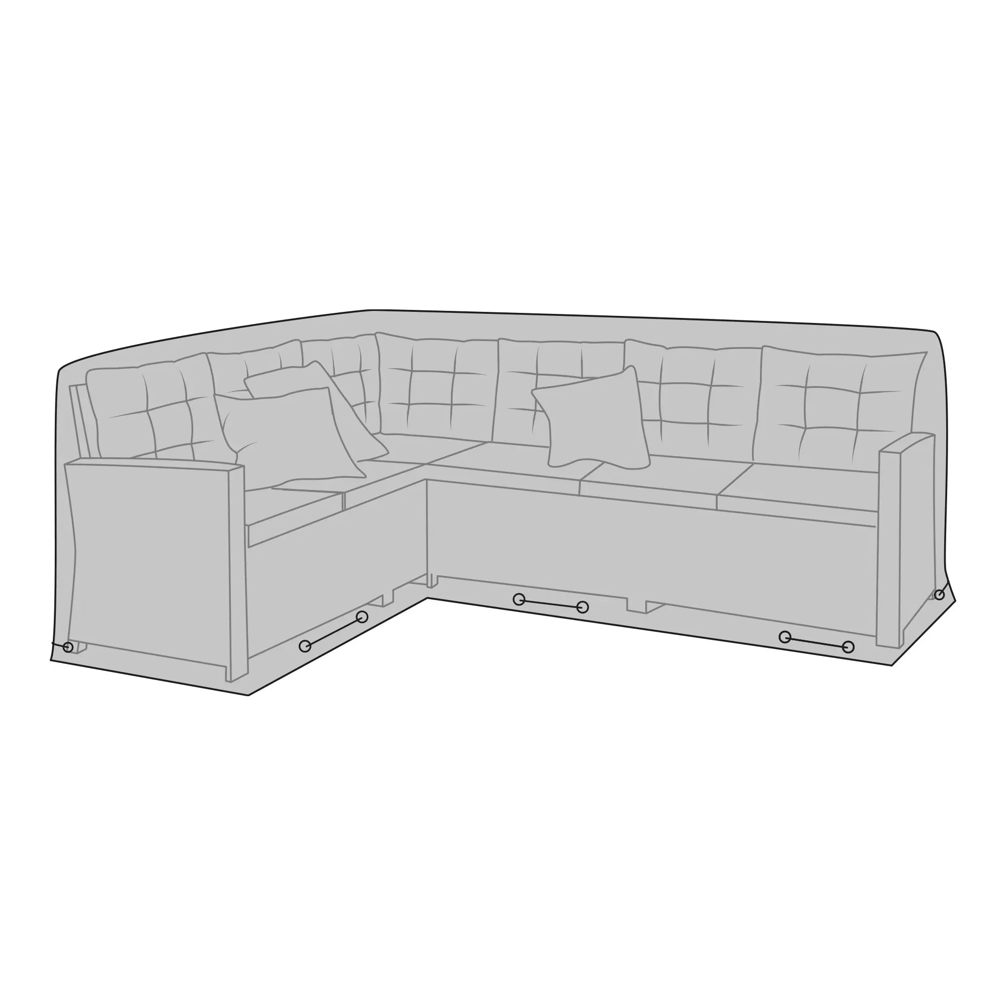 Veltano Premium Ecklounge-Schutzhülle: Wetterfest, UV-beständig und verstellbar für L-Sofas