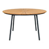 Eleganter Modena Garten Esstisch: Robuste Teakholzplatte, Schwarzes Metallgestell, Ø130cm Outdoor-Design