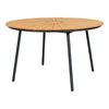 Eleganter Modena Garten Esstisch: Robuste Teakholzplatte, Schwarzes Metallgestell, Ø130cm Outdoor-Design