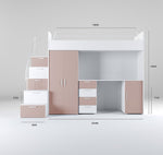 Lade das Bild in den Galerie-Viewer, Traumhaftes Kinderhochbett mit matter Oberfläche – Sicher, Stylisch, Spielbar, Platzsparend

