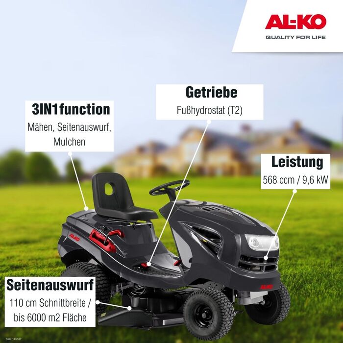 AL-KO Comfort 18-111.4 HDS-A V2 Rasentraktor 3in1 Mulchen Seitenauswurf