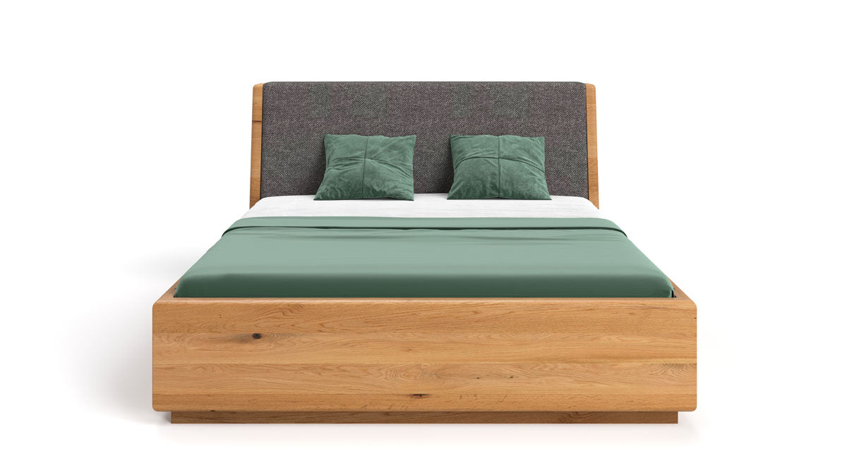 Designer Massivholz Eichenbett Cassian mit Integriertem Stauraum – Modern & Elegant