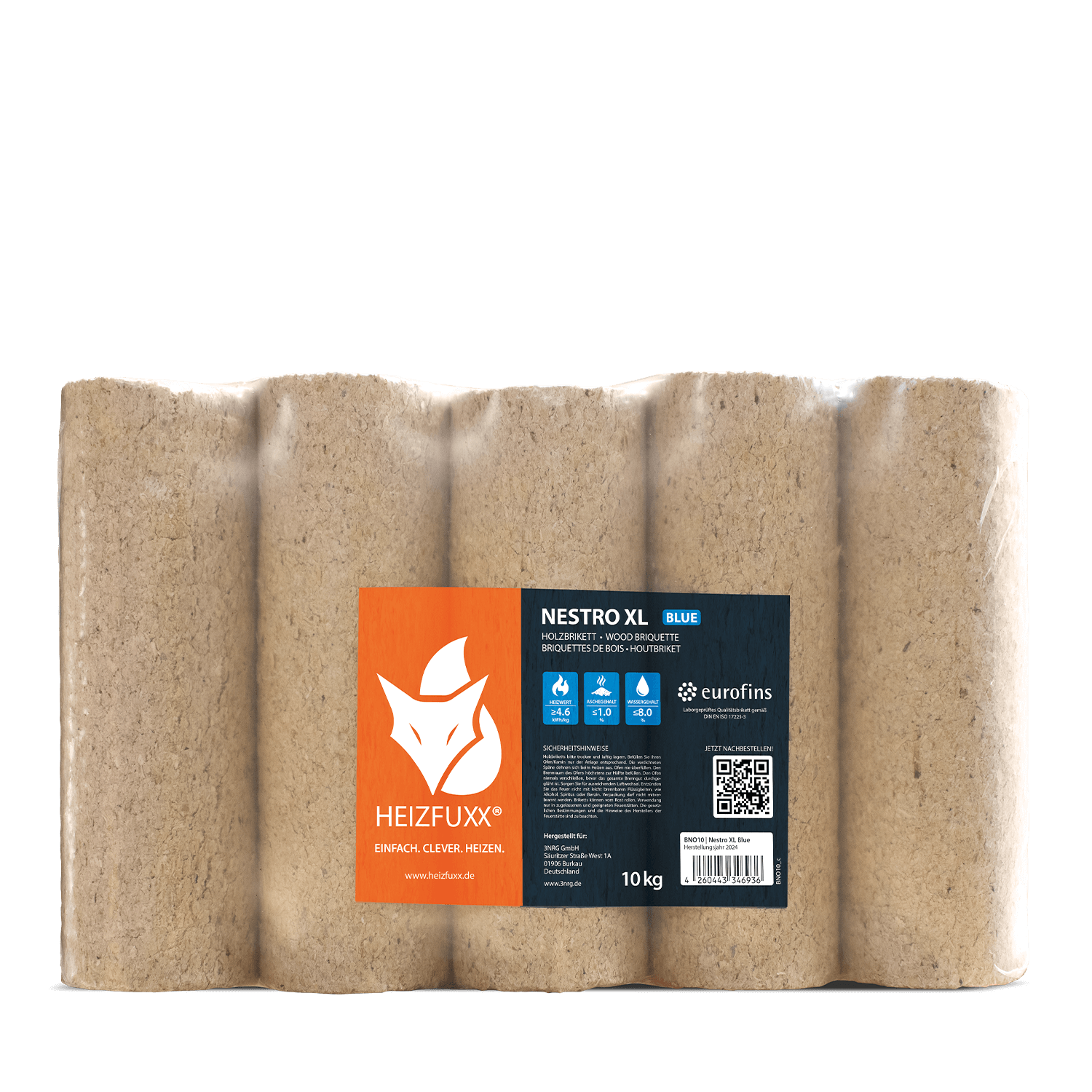 Nestro XL Blue Weichholz-Holzbriketts: Effiziente Wärme, hoher Heizwert, geringe Asche, nachhaltig
