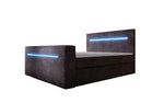 Lade das Bild in den Galerie-Viewer, Sejour Boxspringbett mit TV-Lift, RGB-Beleuchtung, Stauraum – Luxuriöses Cord-Design
