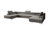 Luxuriöses Designer Sofa Taormina mit Schlaffunktion, Klappfunktion & Stauraum in Bouclé