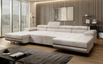 Lade das Bild in den Galerie-Viewer, Luxuriöses Designer U-Sofa Calvera mit Schlaffunktion und Stauraum in Cordstoff
