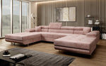 Lade das Bild in den Galerie-Viewer, Luxuriöses Designer U-Sofa Calvera mit Schlaffunktion und Stauraum in Cordstoff
