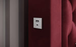 Lade das Bild in den Galerie-Viewer, Luxuriöses Samt Polsterbett Ida mit RGB-Beleuchtung, USB-Anschluss und Stauraum
