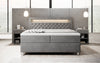 Luxuriöses Samt-Boxspringbett Troja mit Stauraum, RGB-LED, USB-Anschluss, USBC, Fernbedienung