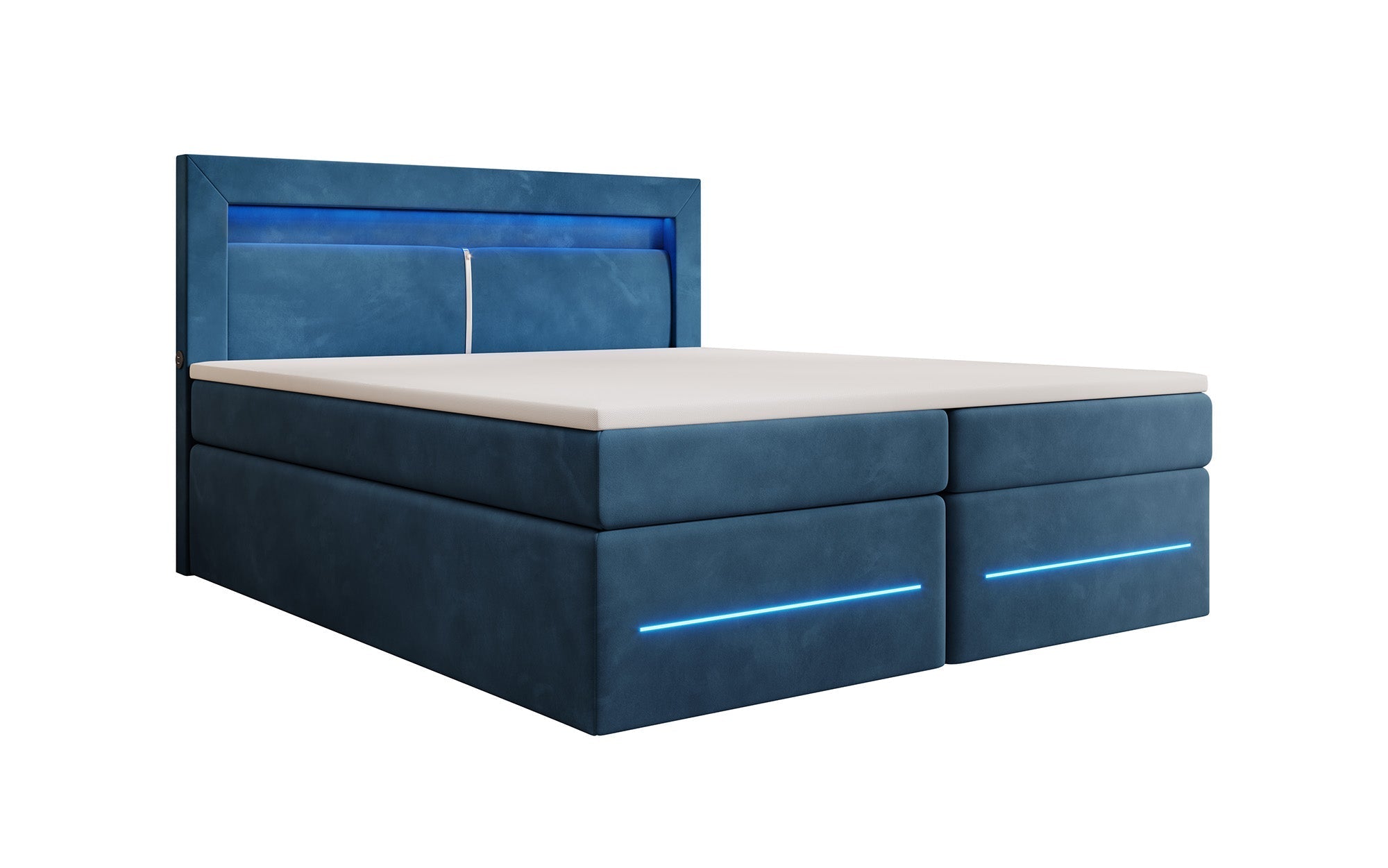 Minera Boxspringbett mit LED, USB, Stauraum – Luxuriöser Schlafkomfort