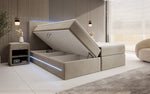 Lade das Bild in den Galerie-Viewer, Luxuriöses Boxspringbett Voyage mit LED &amp; Stauraum, Samtbezug
